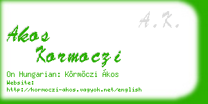 akos kormoczi business card